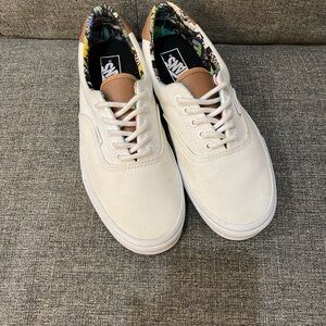 Vans Men's Cream Canvas Sneakers Men Size 10